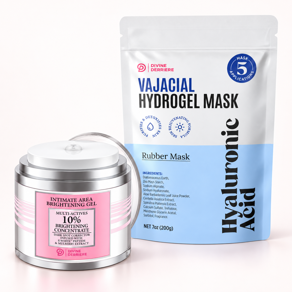 Bikini Cloud Duo: Intimate Brightening Gel, Hyaluronic Vajacial Kit