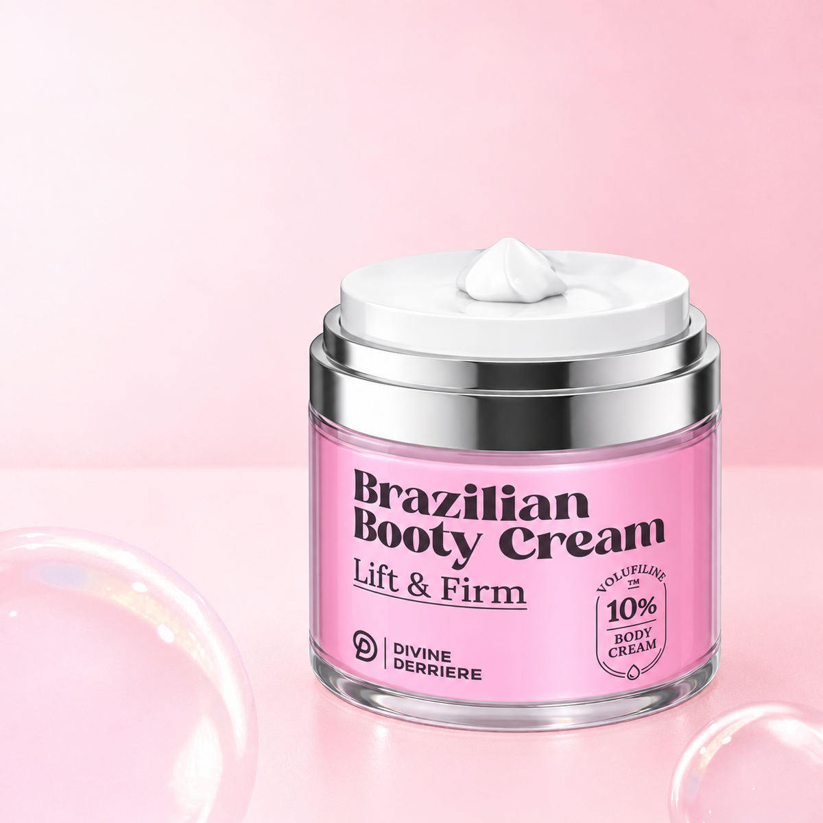 Brazilian Booty Cream with its airless pump and cream texture