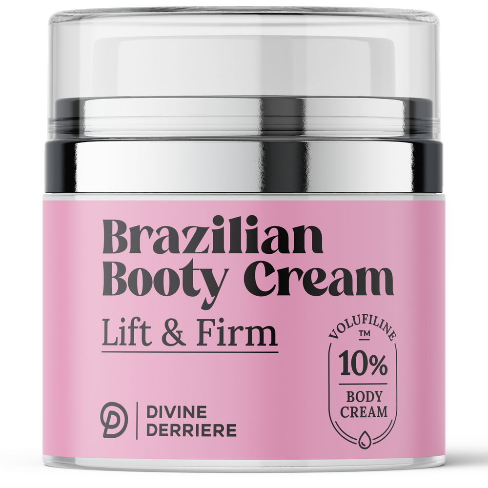 Brazilian Booty Cream with the current DD logo and 10% Volufiline label
