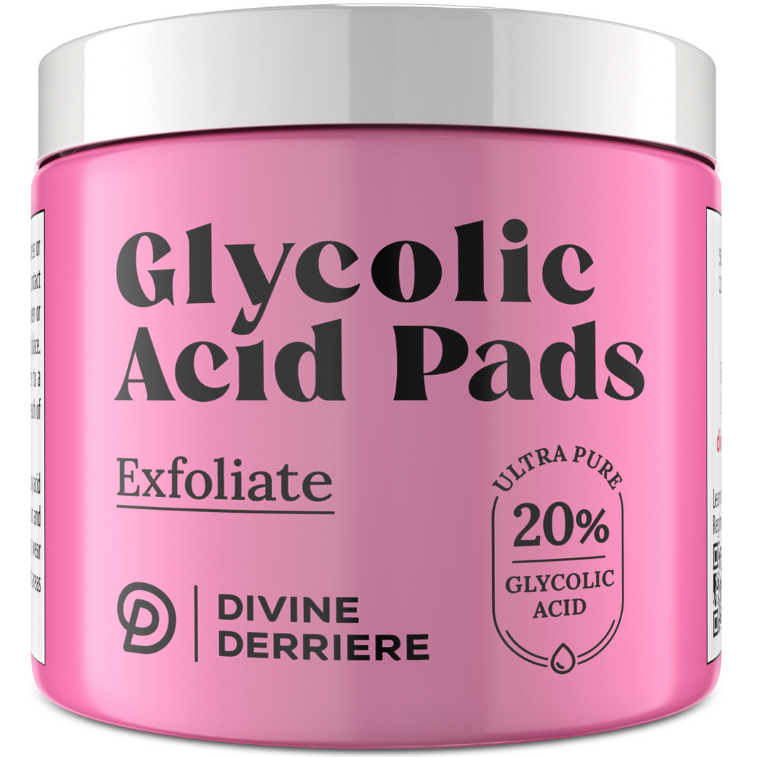 Resurfacing Peel Pads, current Glycolic Acid Pads jar viewed at an angle