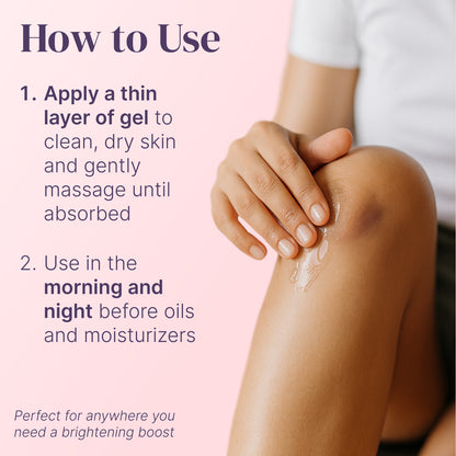 Apply a thin layer to clean dry skin, massage gently, use morning and night before oils or moisturizers