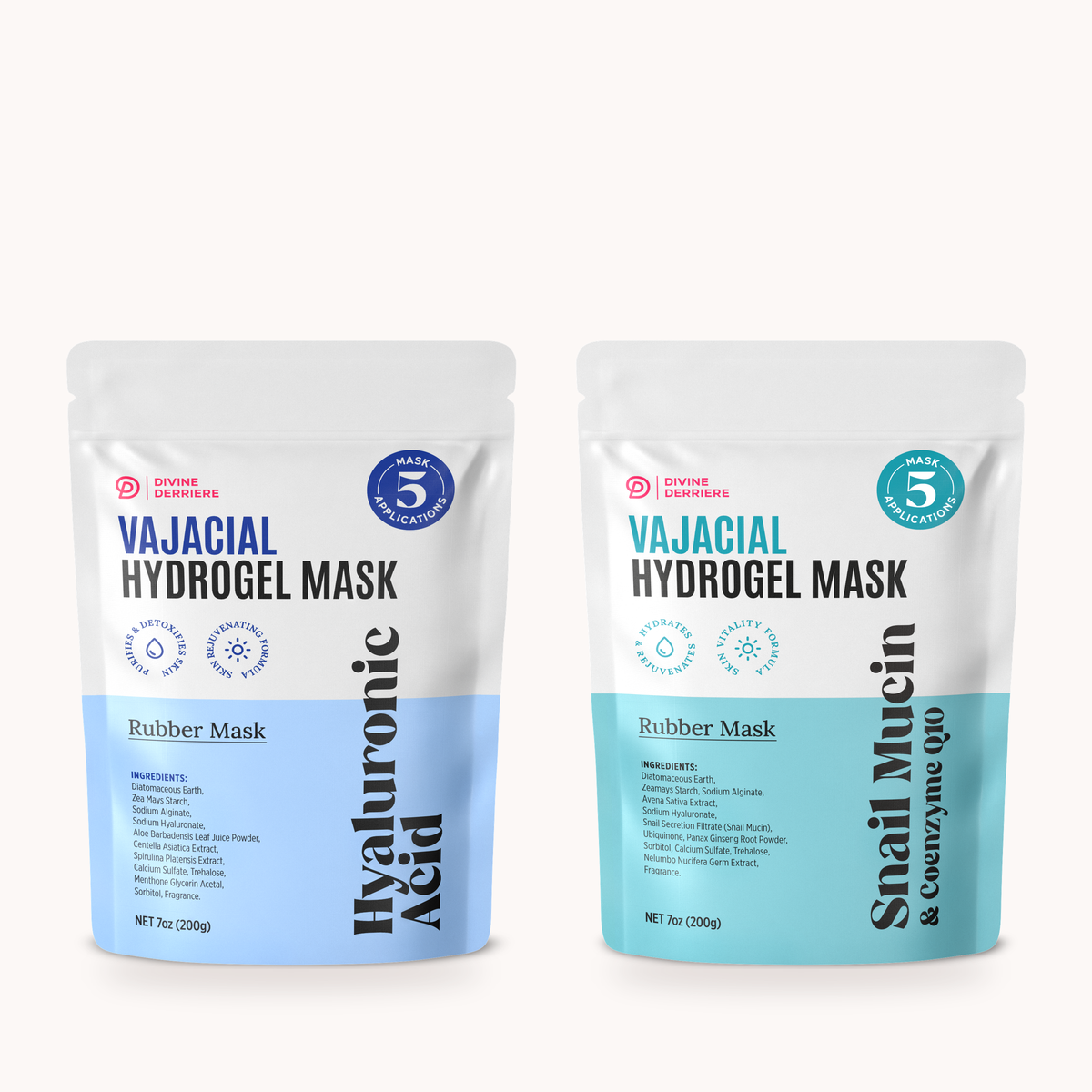 Mask Mood Duo: Hyaluronic Vajacial Kit, Snail Mucin Vajacial Kit