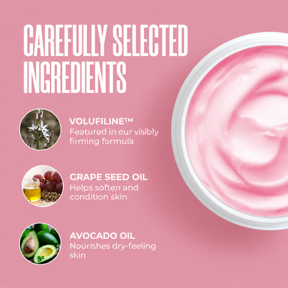 Perky Boob Cream ingredients: Volufiline, grape seed oil and avocado oil