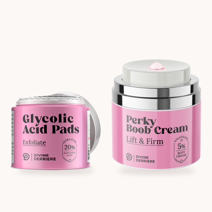 Polish & Perk Duo: Resurfacing Peel Pads, Perky Boob Cream