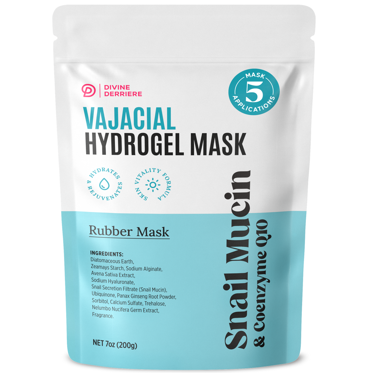 Snail Mucin and CoQ10 Vajacial Hydrogel Mask