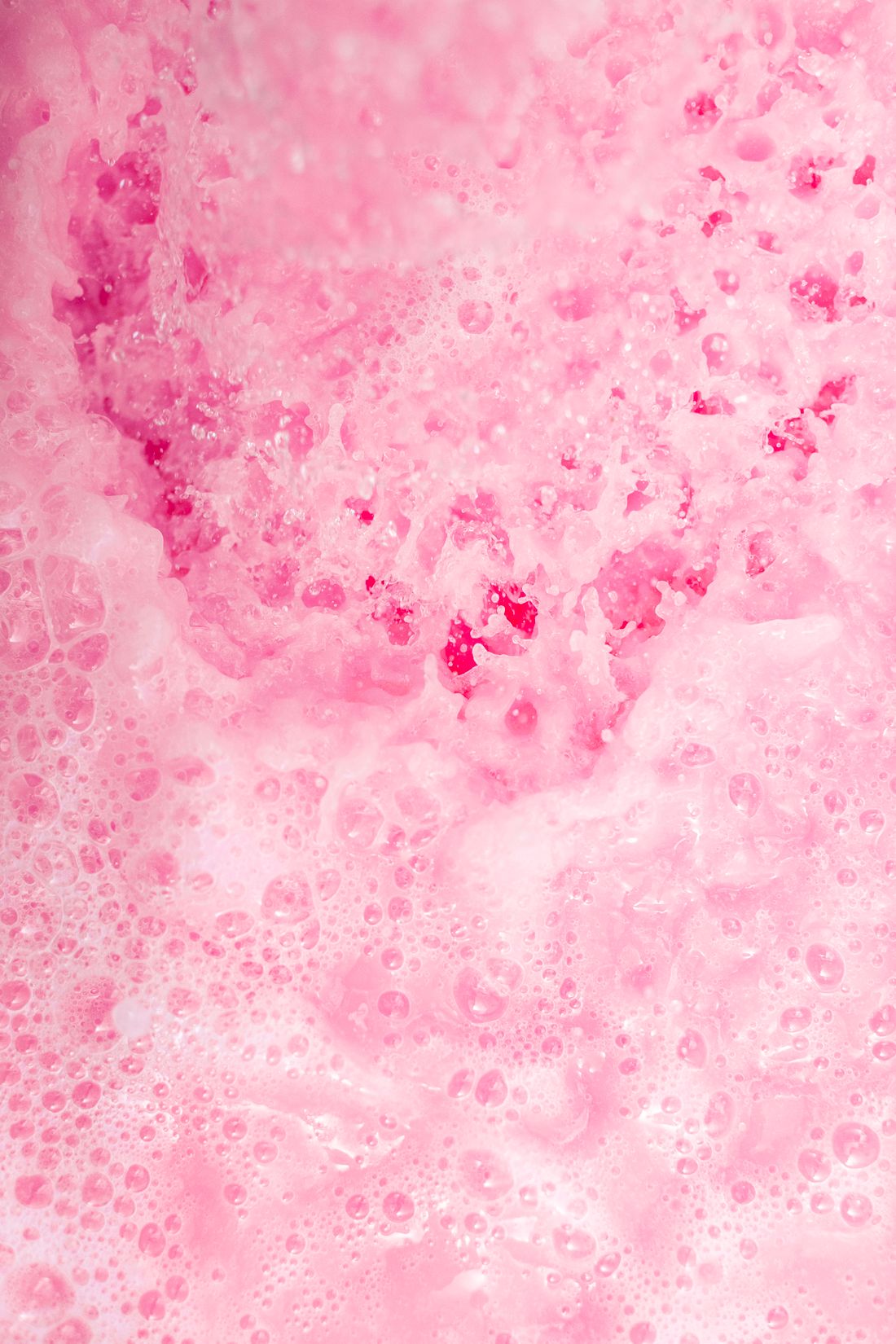 Playful pink foam in a macro texture